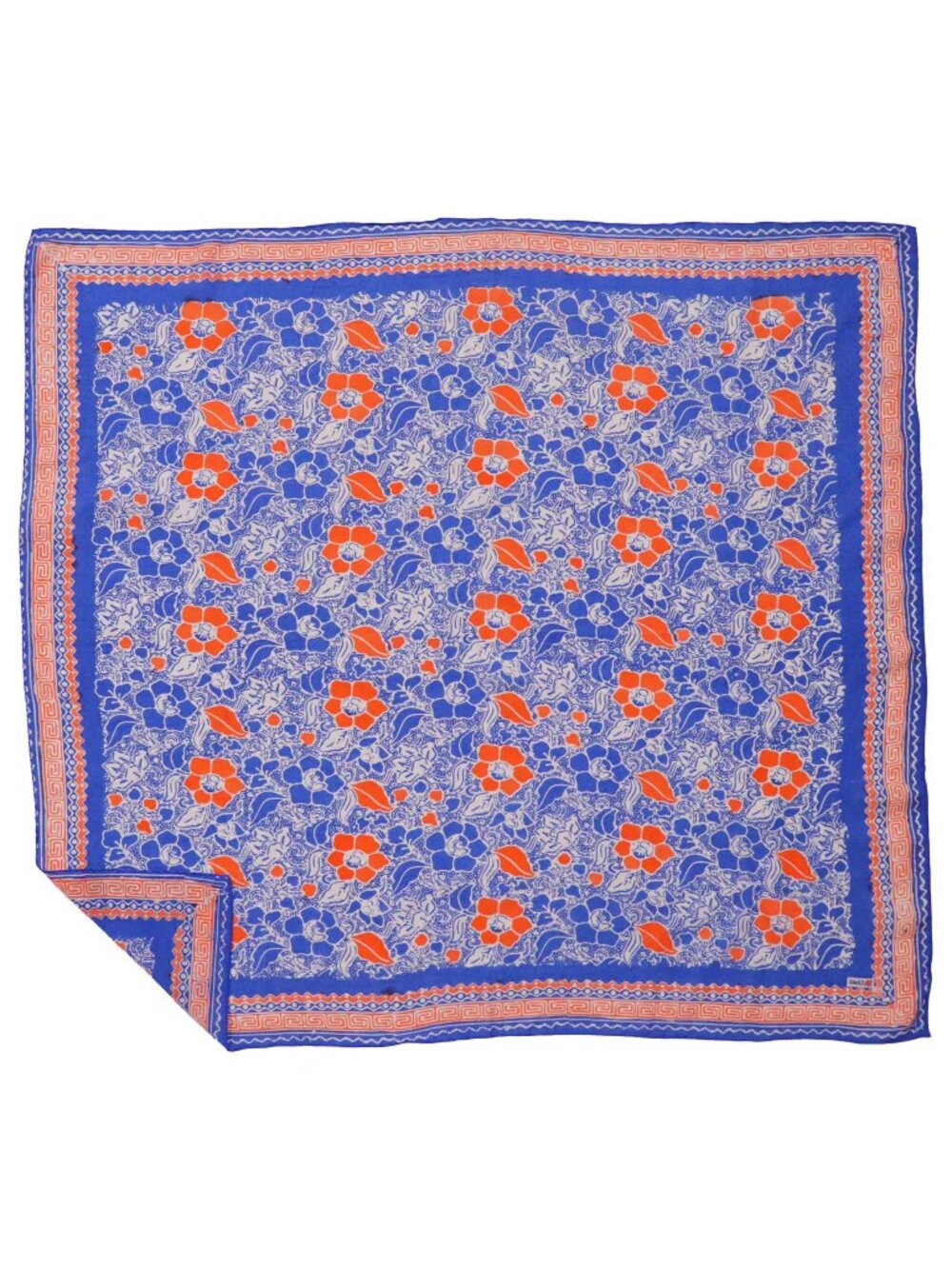 Large 39" Batik Bandana, Sunset Sky, Orange Blue